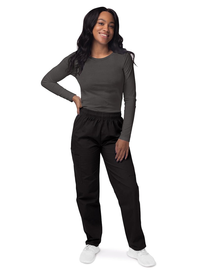 Sivvan Scrubs for Women - Long Sleeve Comfort Underscrub Tee - S8500 - Charcoal - L - Image 4